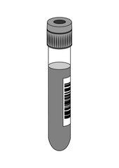 Blood test tube vector image in black in white