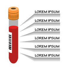 Blood test tube vector image with list