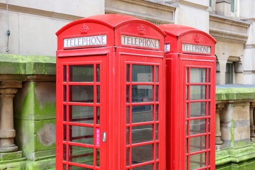 Fototapeta premium Telephone booth in Birmingham, UK