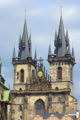 Town square and Tyn church, Prague