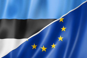 Estonia and Europe flag