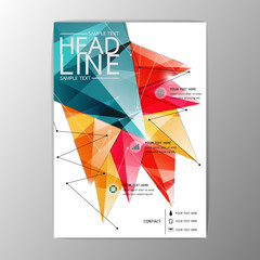 A4 Abstract Brochure Background, Triangle design, Template Flyer