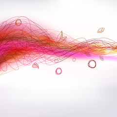 Autumn colorful drawing decorative wind element