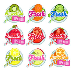 Set Sticers Smoothie with Ribbon and Freshes