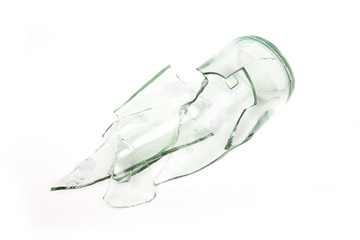 pieces of broken bottle glass