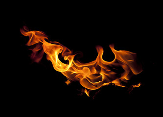 fire flame on black background