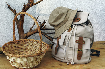 camp set for the autumn forest