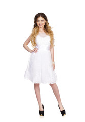 Young bride with beautiful wedding hairstyle