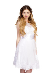 Young bride with beautiful wedding hairstyle