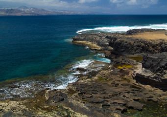 Gran Canaria, edge of El Confital Beach on la Isleta