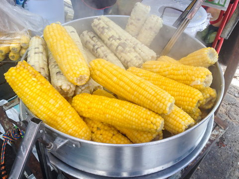 Sweet boiled corn in Thailand