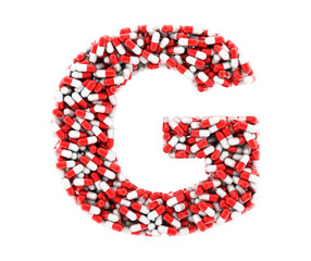 The letter G of the medications on a white background.