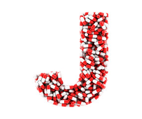 The letter J of the medications on a white background.