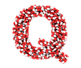 The letter Q of the medications on a white background.