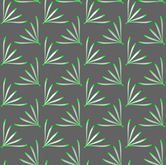 Geometrical ornament with green perforated dill leaves