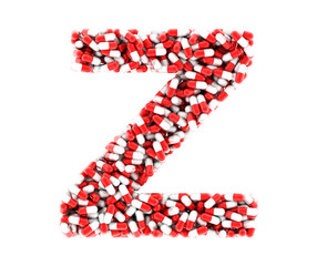 The letter Z of the medications on a white background.