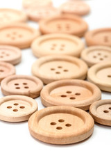 Fototapeta premium Macro of wooden buttons