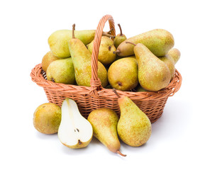 Pears in basket