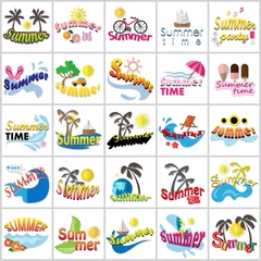 Deurstickers Summer Flat Icons Set: Vector Illustration, Graphic Design. Collection Of Colorful Icons. For Web, Websites, Print, Presentation Templates, Mobile Applications And Promotional Materials © milosdizajn