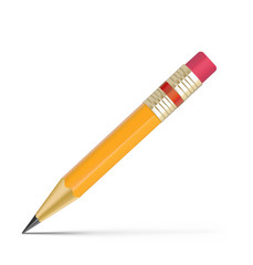 Wood pencil isolated on white background. Vector illustration