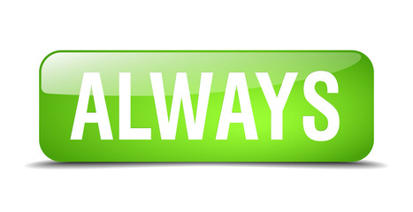 always green square 3d realistic isolated web button