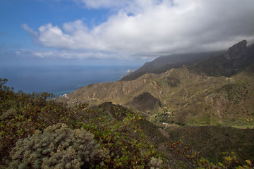 Mountains and ocean on spain Tenerife