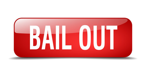 bail out red square 3d realistic isolated web button