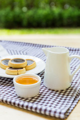 Cookies and Hot Tea in Garden