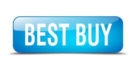 best buy blue square 3d realistic isolated web button