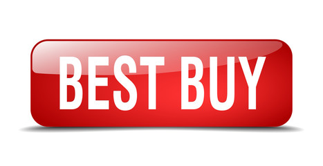 best buy red square 3d realistic isolated web button