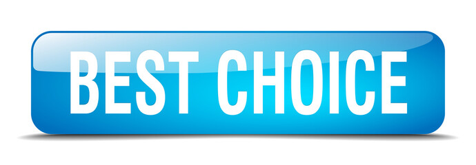 best choice blue square 3d realistic isolated web button