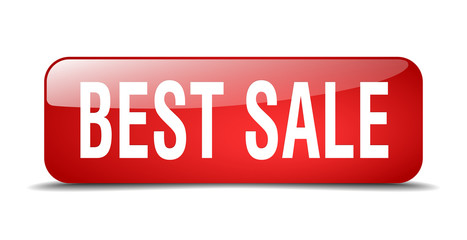 best sale red square 3d realistic isolated web button