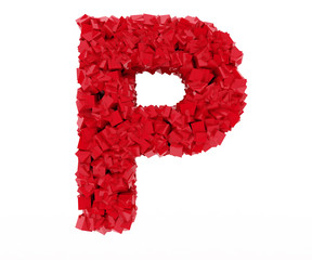 P letter of cubes