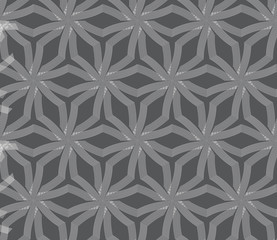 Repeating ornament stars with lines on gray