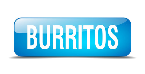 burritos blue square 3d realistic isolated web button