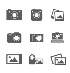 Set of camera photo icons. Elements