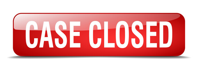 case closed red square 3d realistic isolated web button