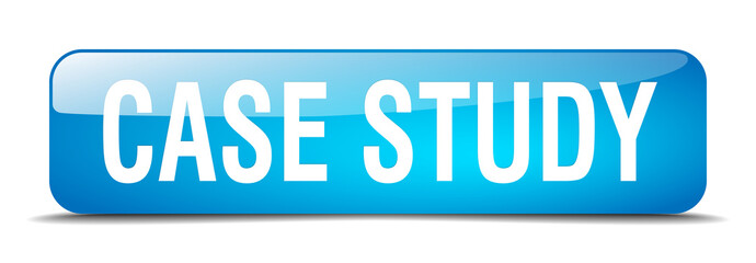 case study blue square 3d realistic isolated web button