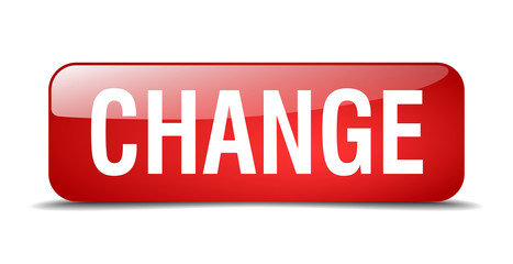 change red square 3d realistic isolated web button