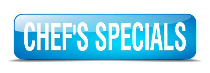 chef's specials blue square 3d realistic isolated web button