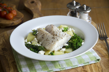 Haddock with new potatoes 