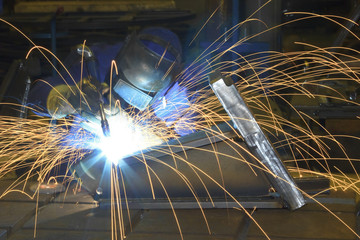 Welder at the factory