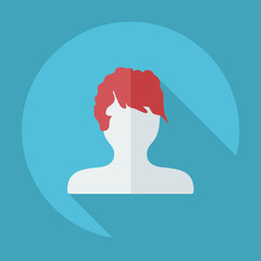 Flat modern design with shadow Man silhouette creative hairstyle