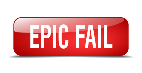 epic fail red square 3d realistic isolated web button