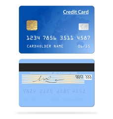 Credit cards isolated on white background. Vector illustration.