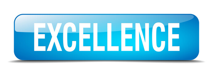 excellence blue square 3d realistic isolated web button