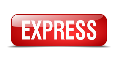 express red square 3d realistic isolated web button