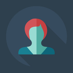 Flat modern design with shadow icon silhouette girl creative