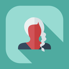 Flat modern design with shadow icon silhouette girl creative