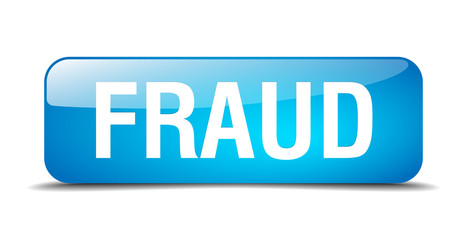 fraud blue square 3d realistic isolated web button